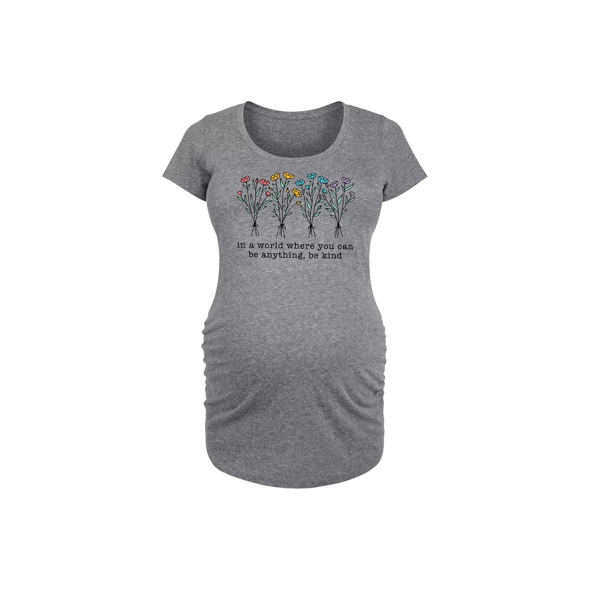 Maternity Be Kind Rainbow Flowers Graphic Tee, Women's,  Product Image