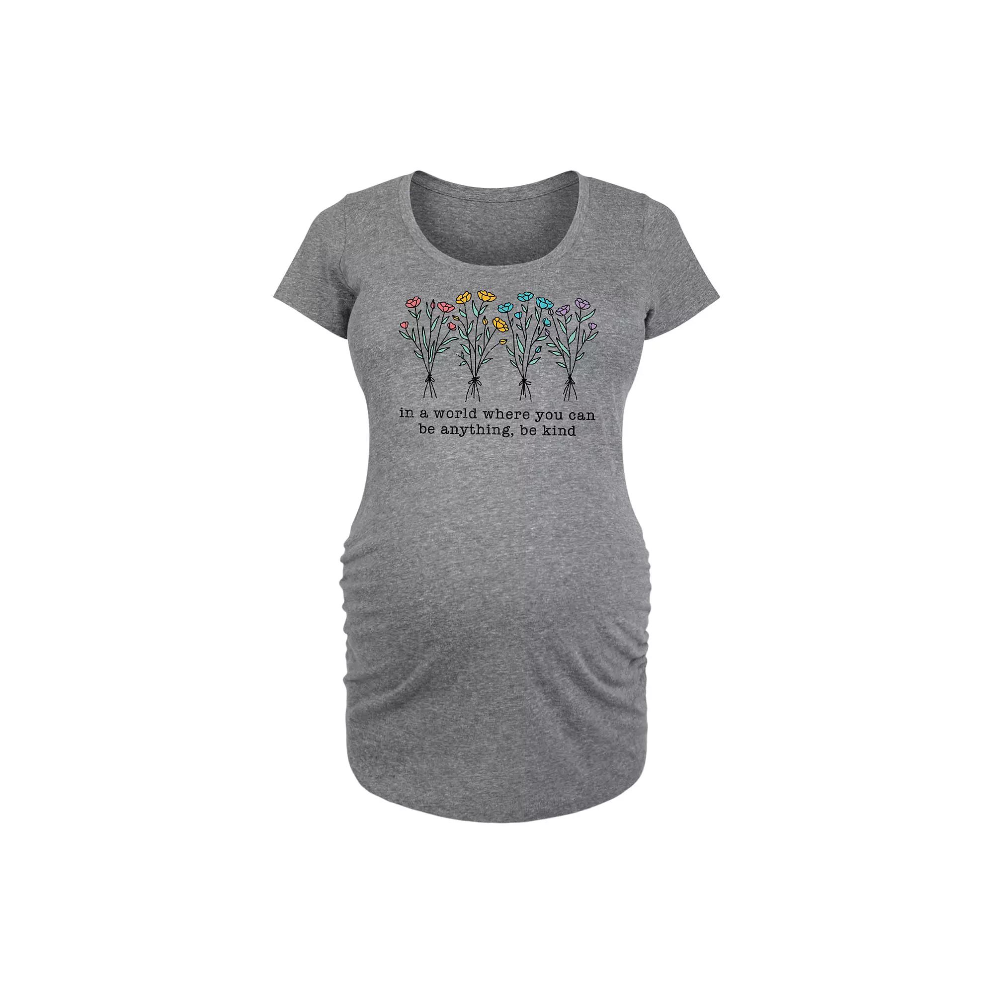 Maternity Be Kind Rainbow Flowers Graphic Tee, Women's,  Product Image
