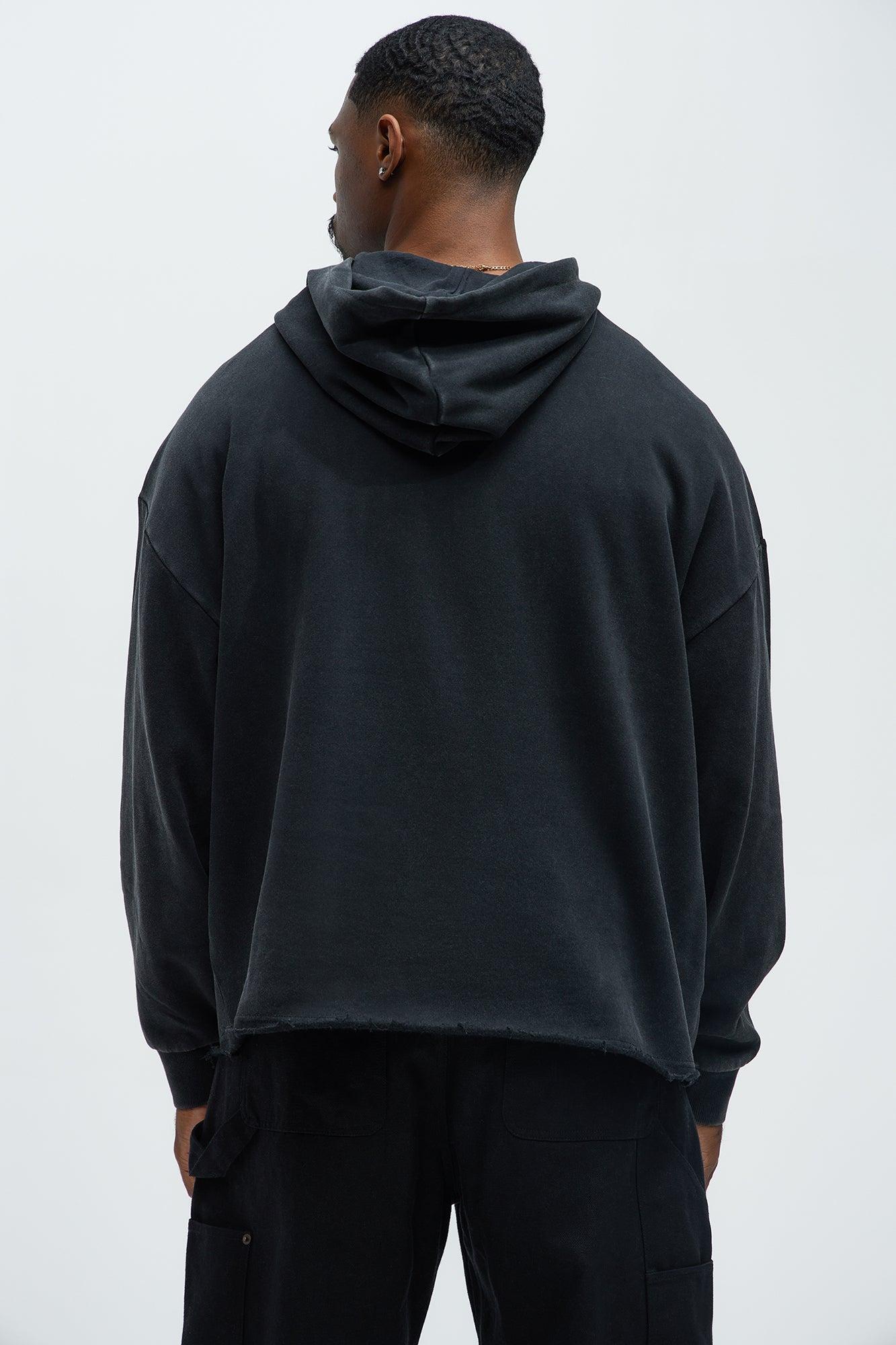 Ruffed Up Oversized Hoodie - Black Wash Product Image