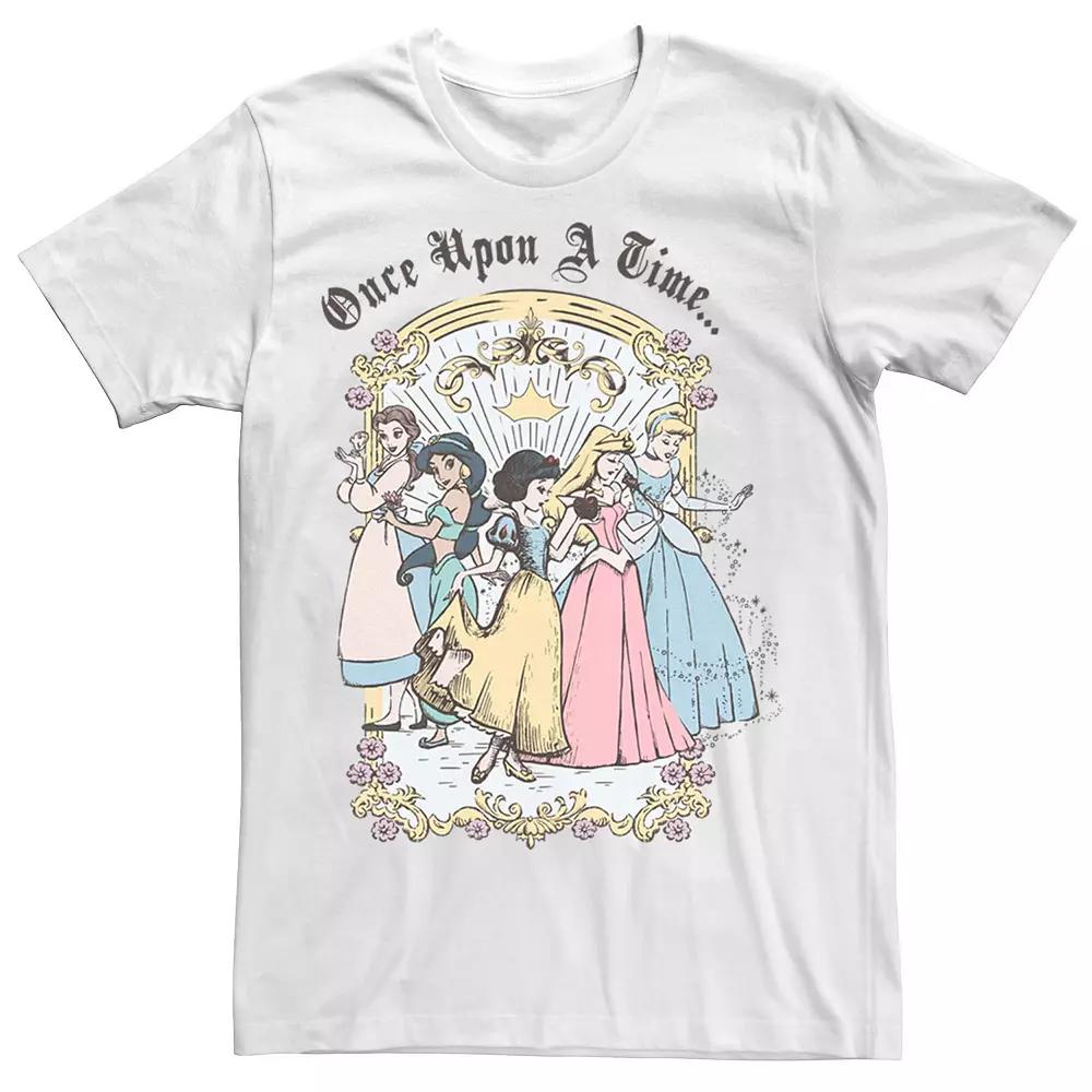Men's Disney Princess Once Upon A Time Vintage Cartoon Tee, Size: 3XL, White Product Image