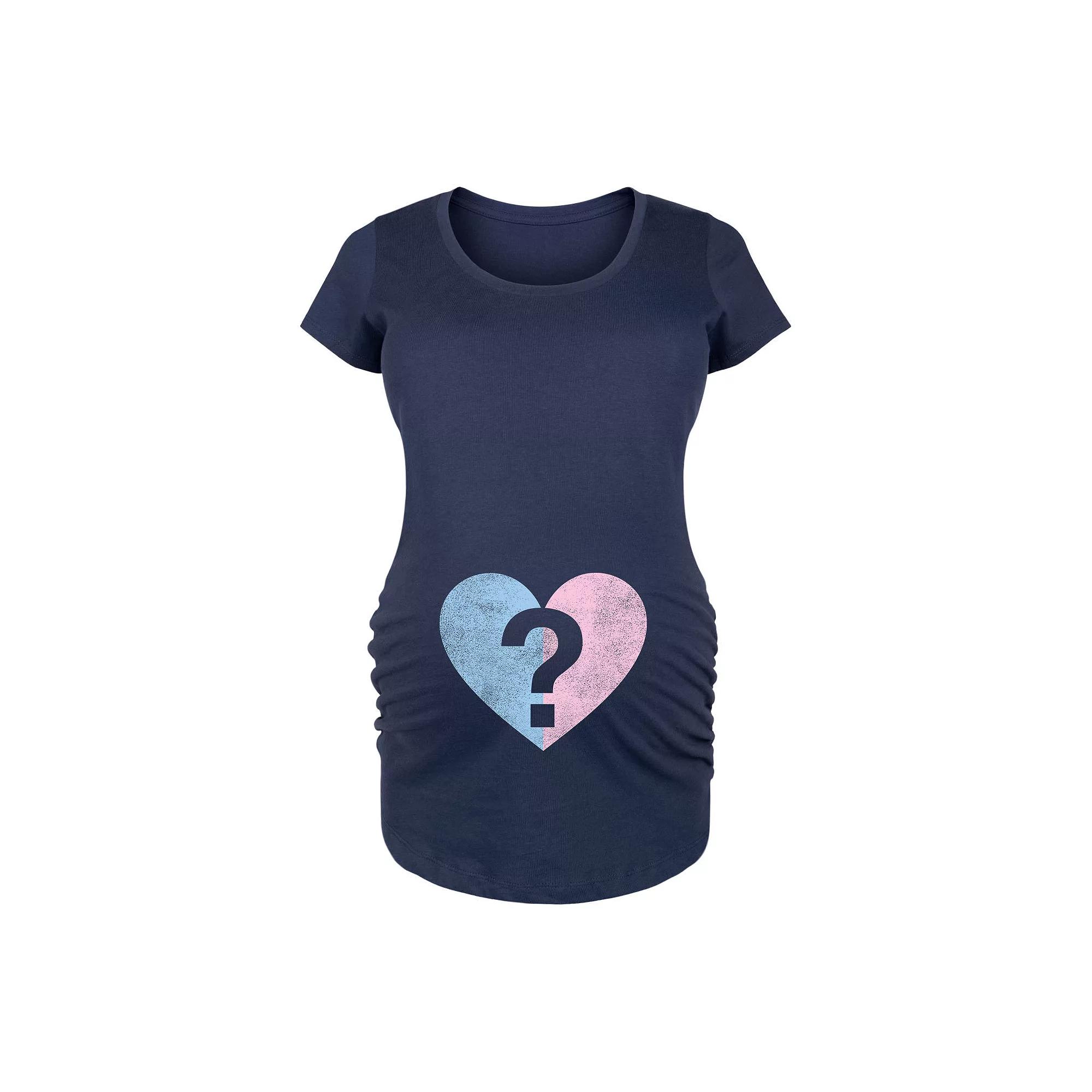 Maternity Gender Heart Graphic Tee, Women's,  Product Image