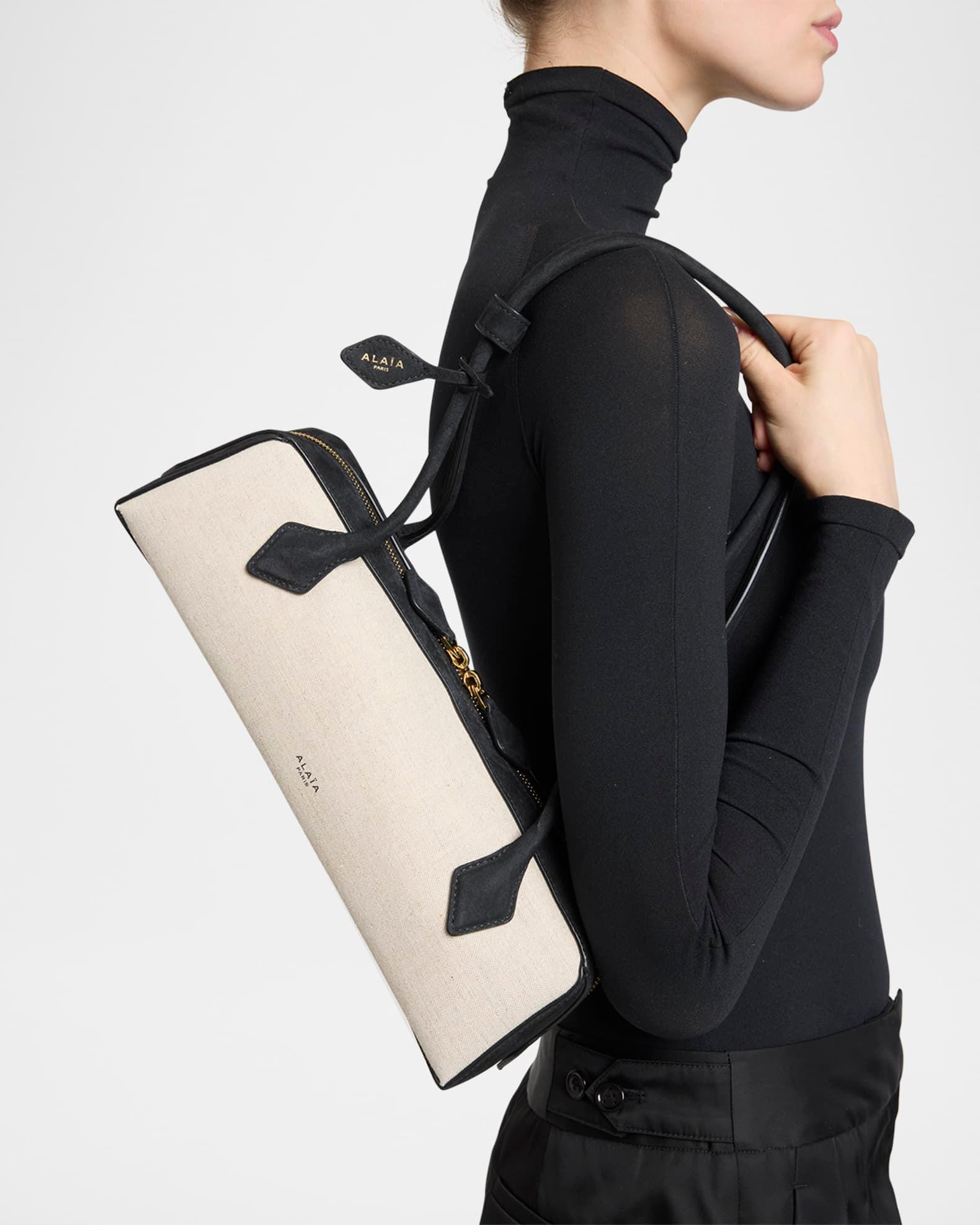 Le Teckel Medium Shoulder Bag in Canvas and Leather Product Image