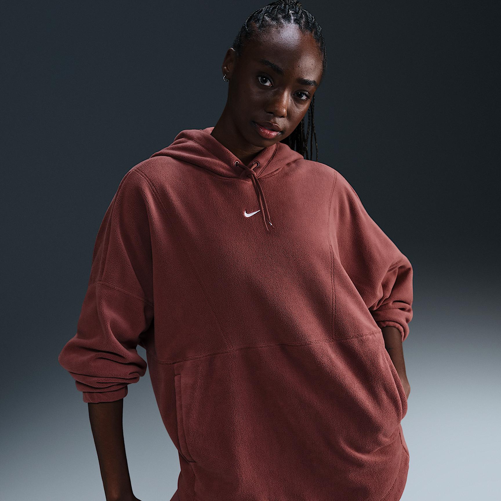 Nike One Women's Oversized Therma-FIT Pullover Fleece Hoodie Product Image