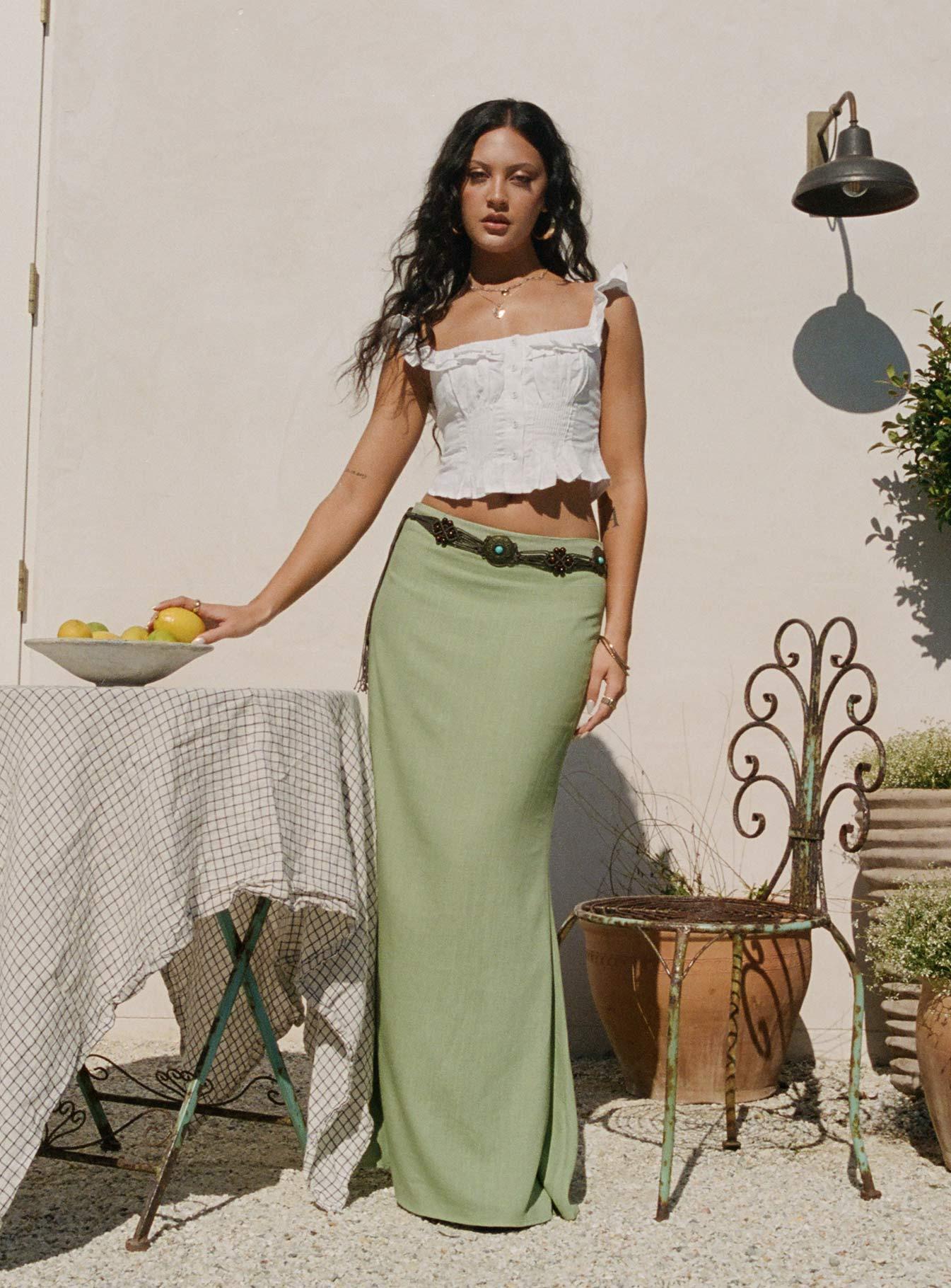 Sophia Maxi Skirt Green Product Image