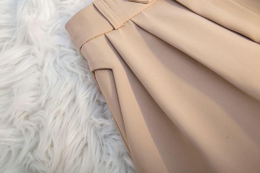 High Waist Plain Dress Shorts Product Image