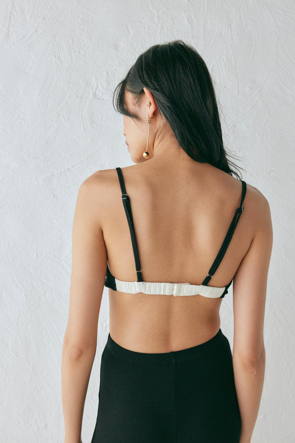 Harper Ribbed Bralette Black Product Image