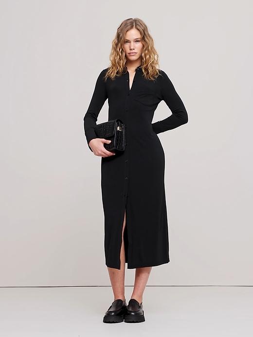 Jersey Knit Shirtdress Product Image