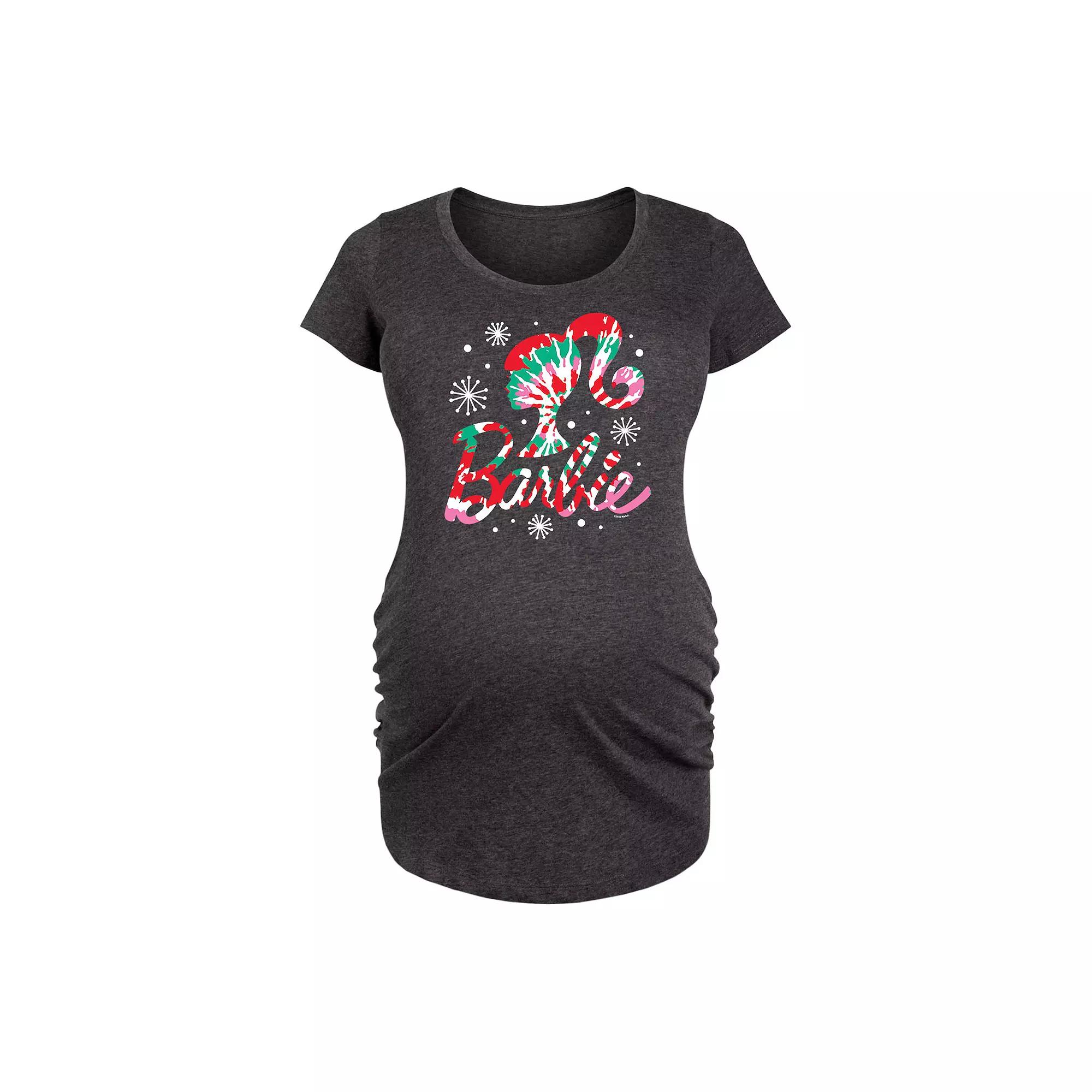 Maternity Barbie® Holiday Tie Dye Logo Graphic Tee, Women's,  Product Image