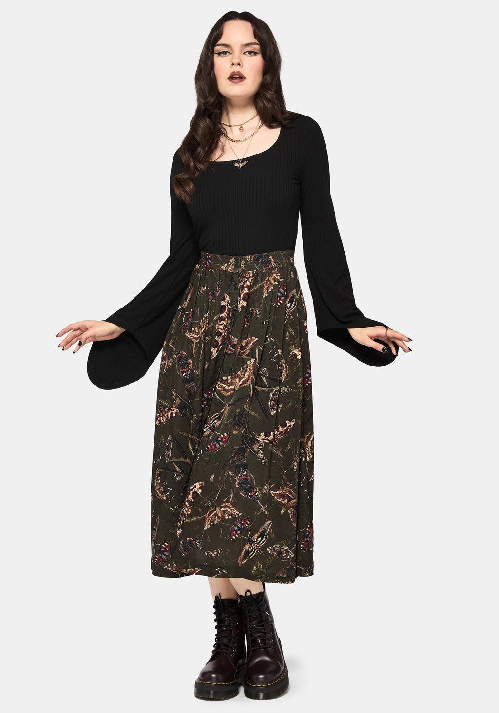 Whispen Moth Print Midi Shirt Dress Product Image