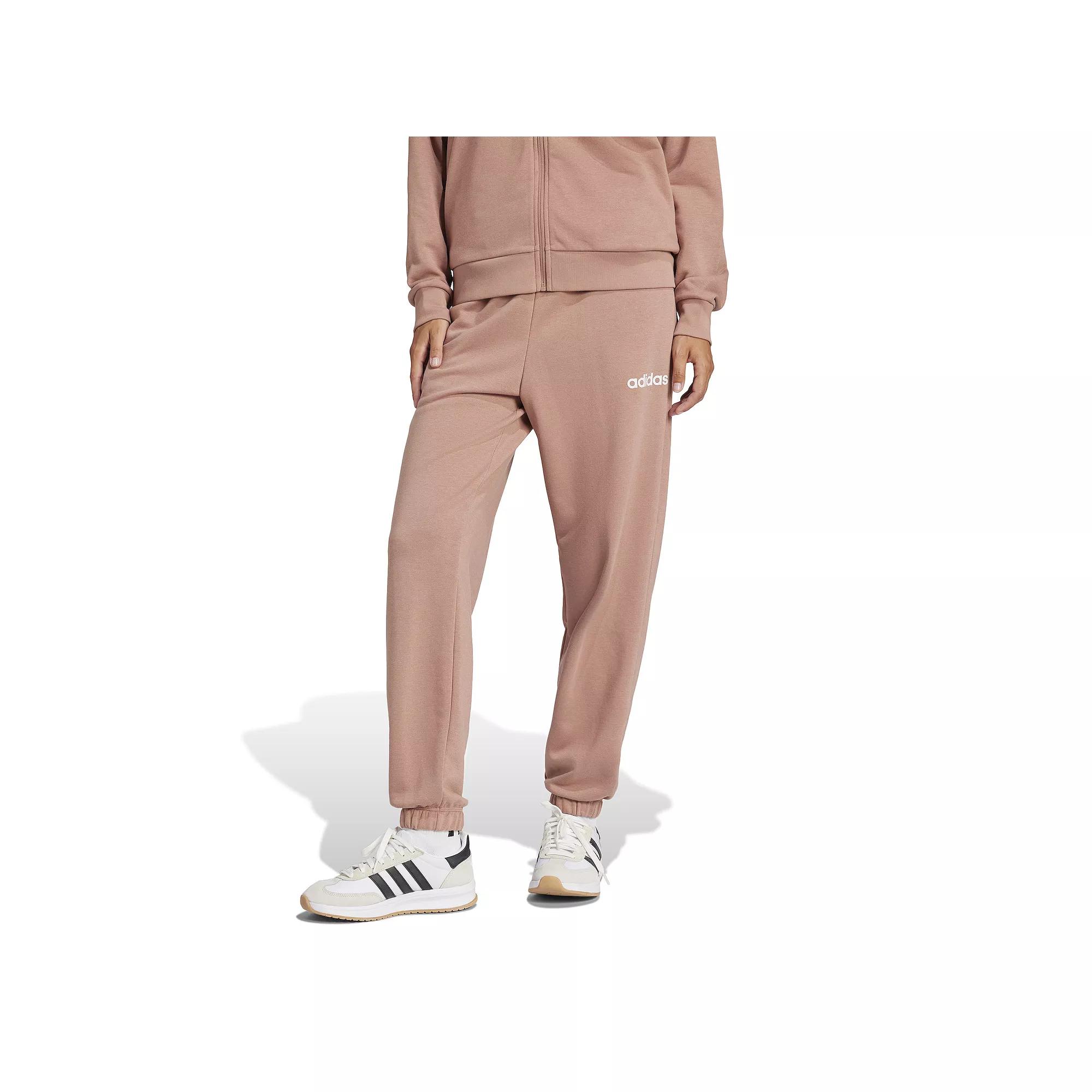 Women's adidas Essentials Linear French Terry Sportswear Pants, Size: XL, Warm Clay Product Image