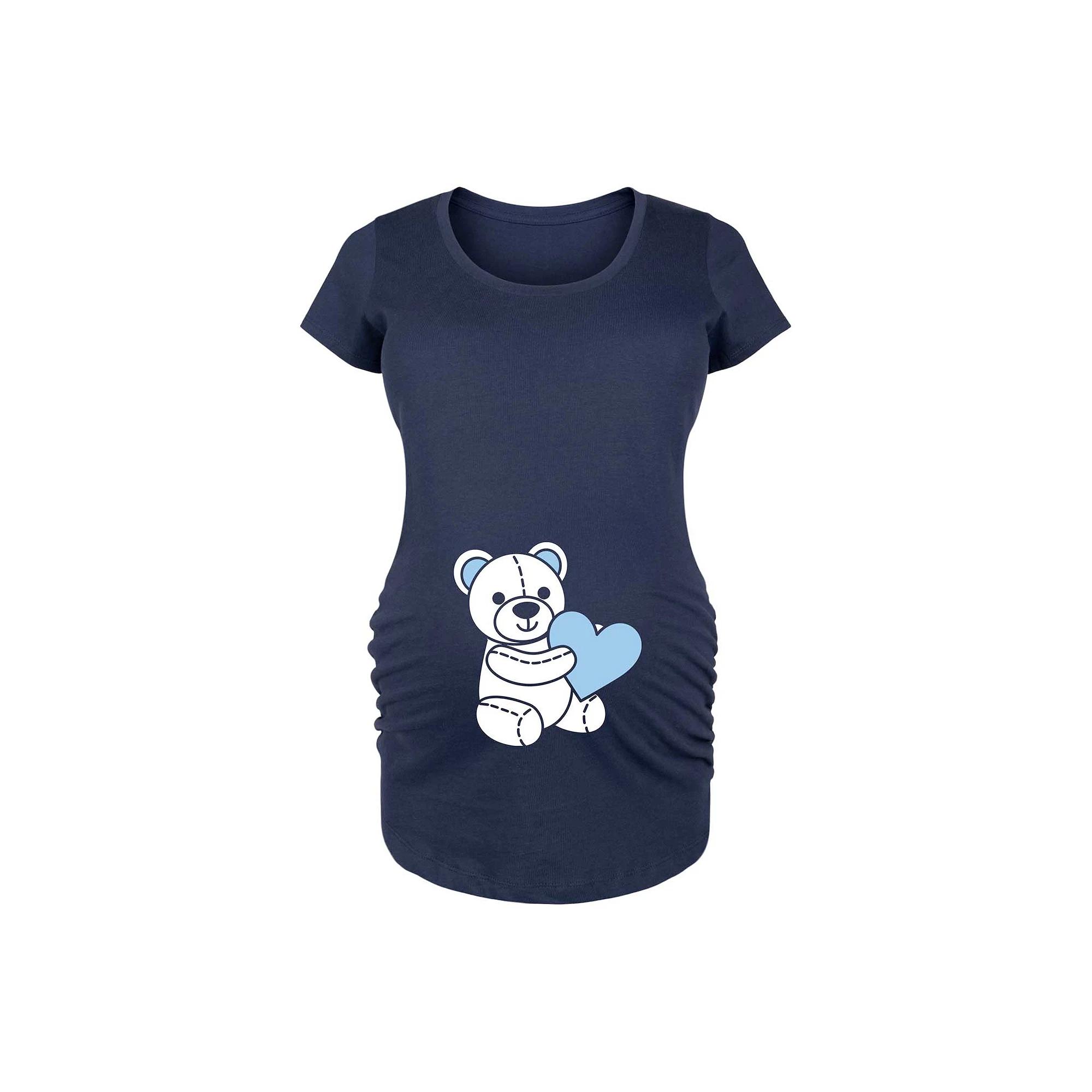 Maternity Teddy Bear Blue Graphic Tee, Women's,  Product Image
