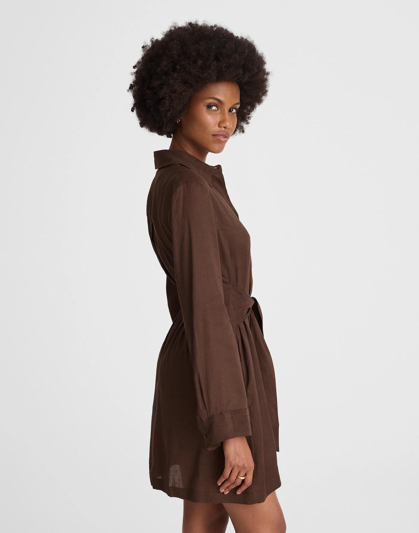 Tie-Front Shirtdress Product Image