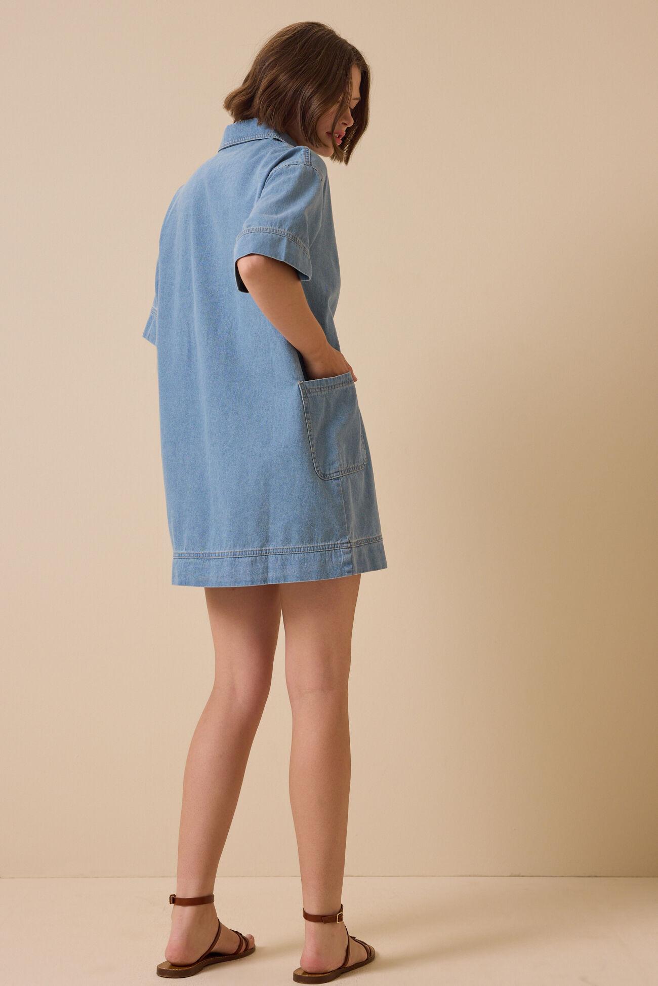 Maya Denim V-Neck Dress Product Image