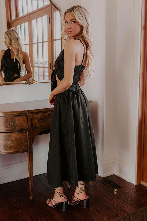 Social Hour Cut Out Midi Dress in Black Product Image