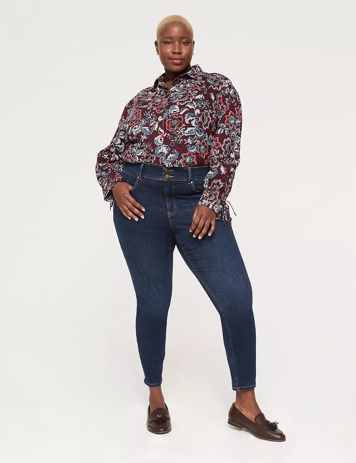 Tie-Cuff Button-Down Blouse Product Image