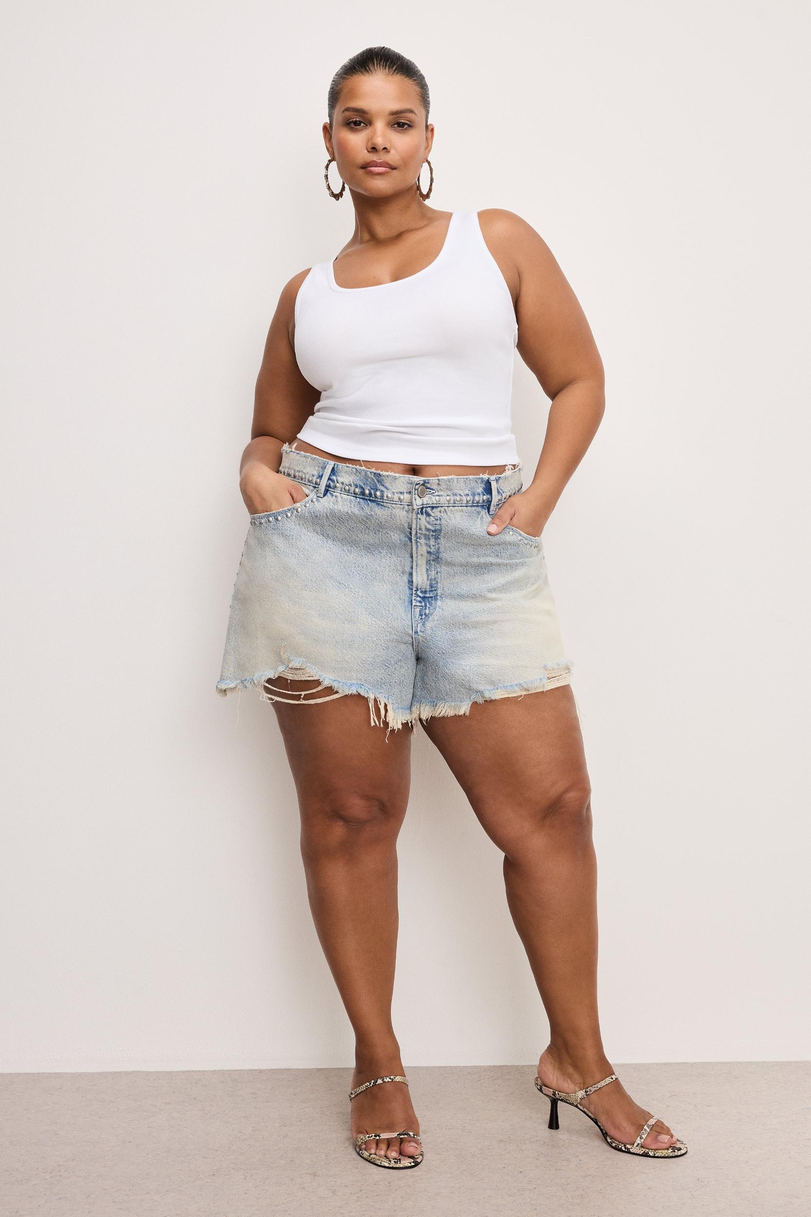 GOOD 90s STUDDED SHORTS | INDIGO784 Product Image
