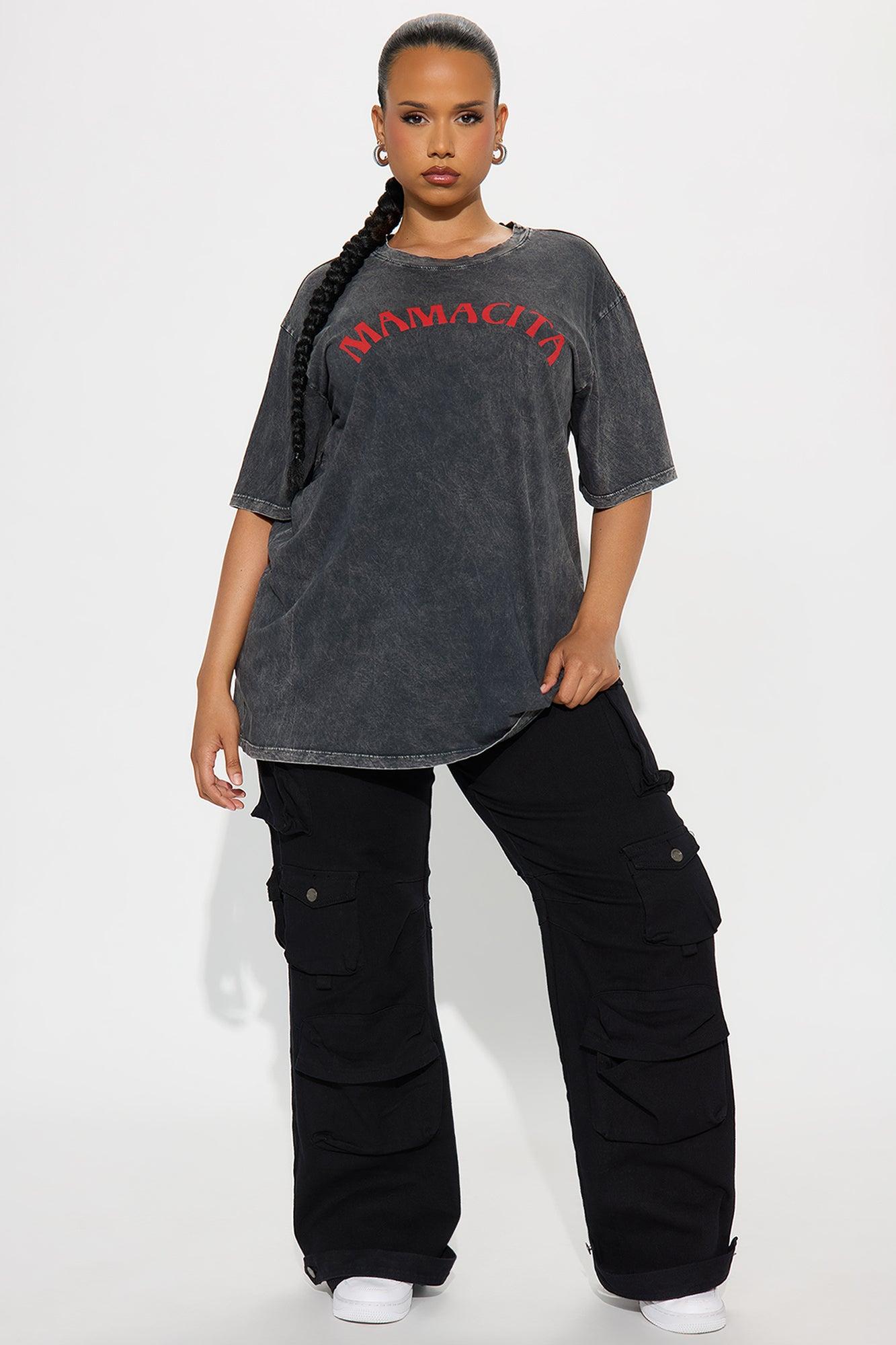 Call Me Mamacita Washed Tee - Black Female Product Image