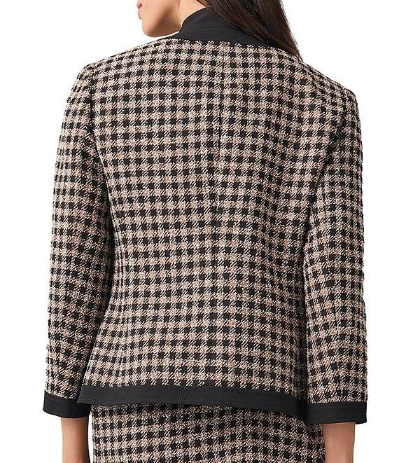 Kasper Combo Framed Collarless Long Sleeve Patch Pocket Jacket Product Image