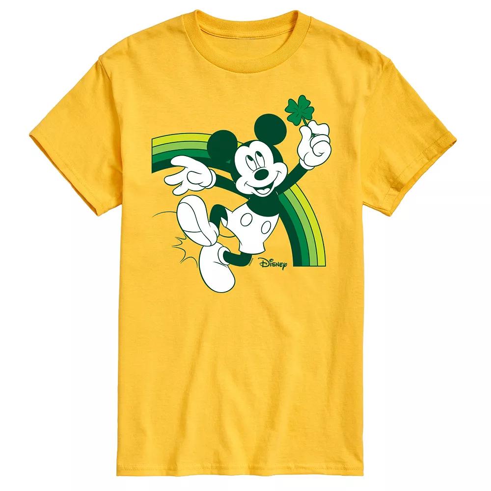 Disney's Mickey Mouse Men's Green Rainbow Graphic Tee,  Product Image