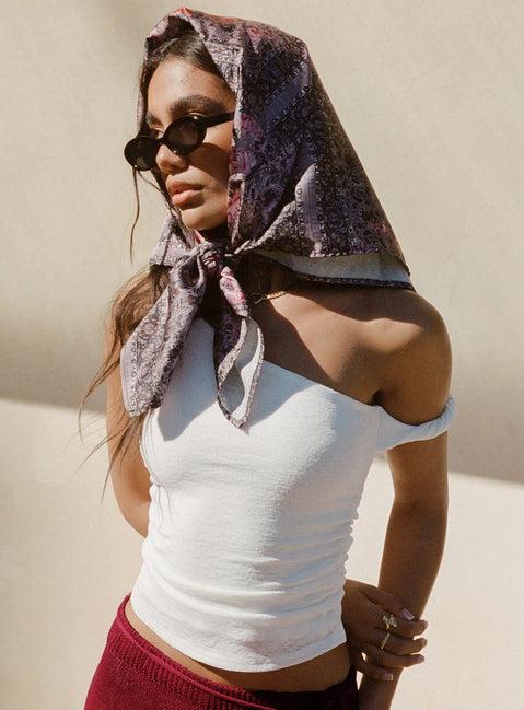 Messenger One Shoulder Top White Product Image