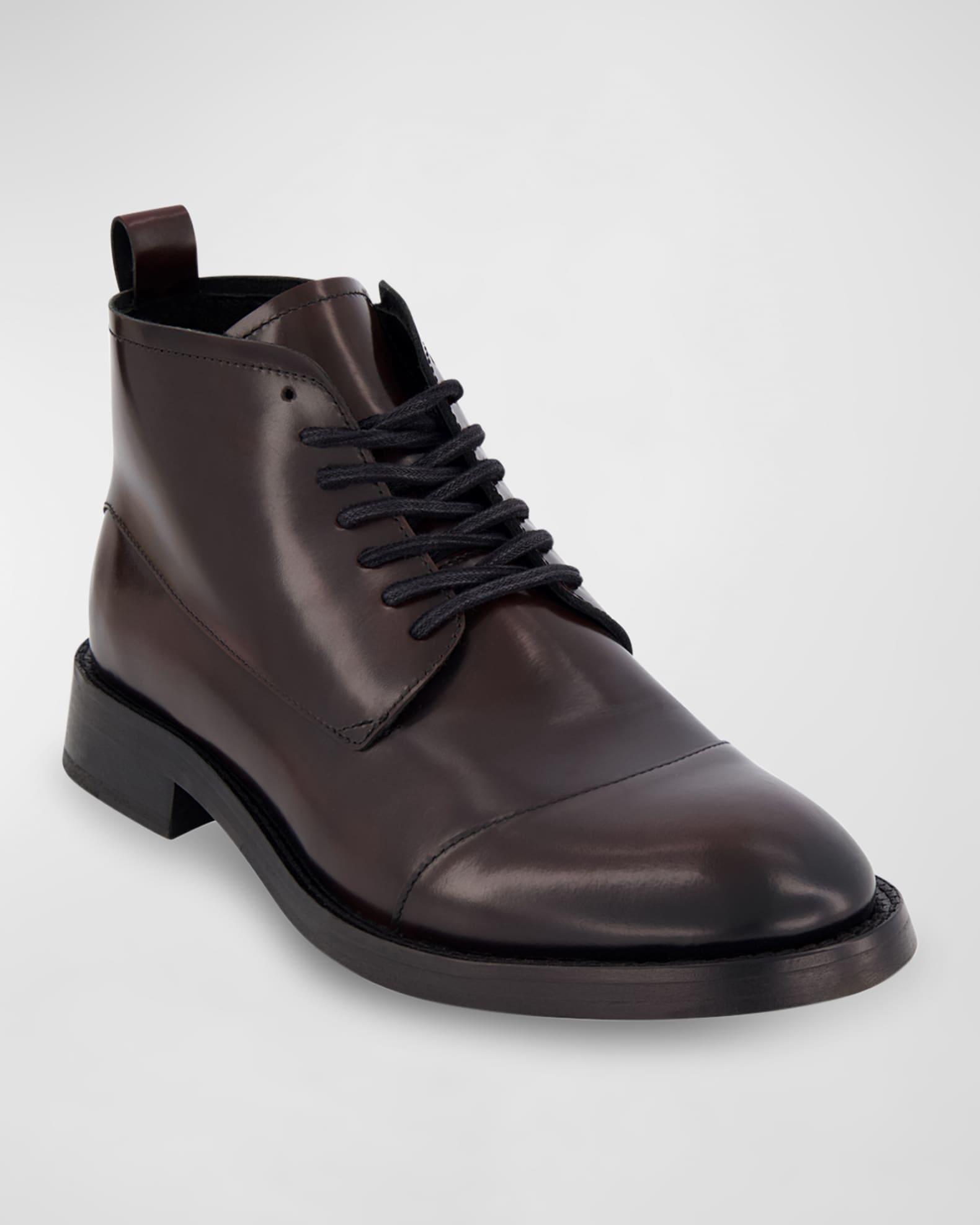 Men's Side Zip Leather Chukka Boots Product Image