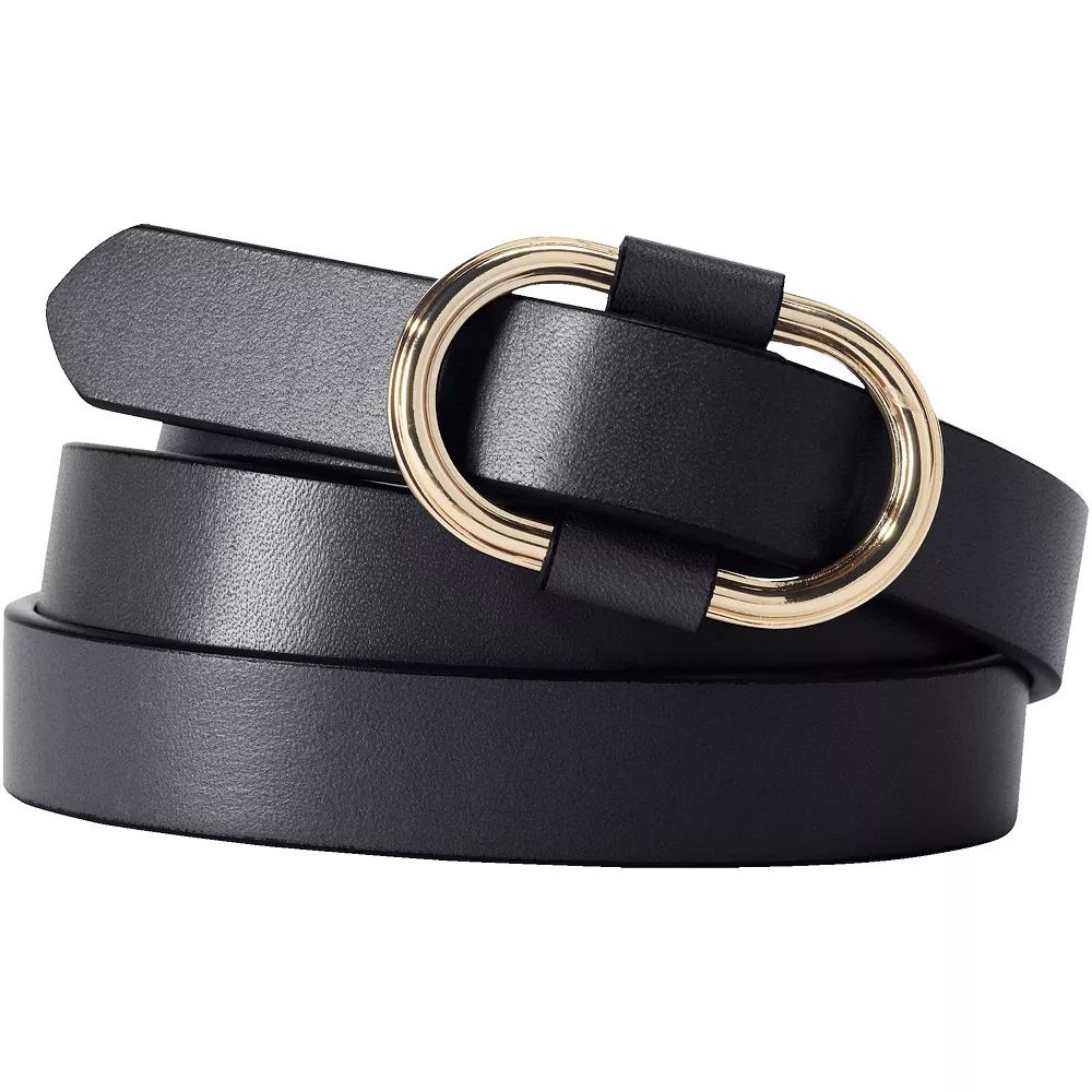 Women's Lands' End Adjustable Skinny Leather Belt,  Product Image