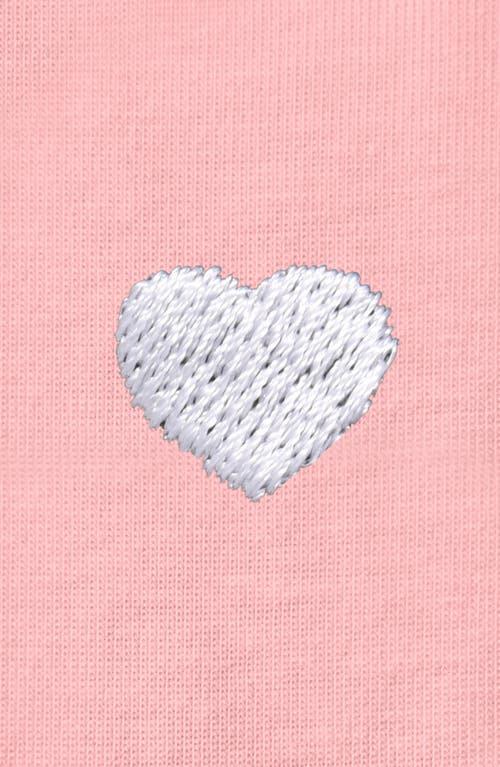 Dalix Womens Lil Heart Jersey Relaxed Tee in Pink at Nordstrom, Size Small Product Image