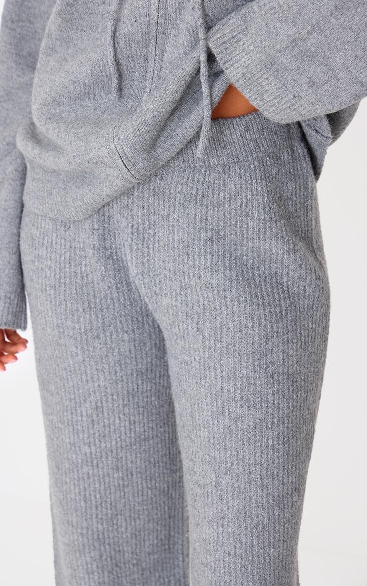 Tall Grey Knit Wide Leg Pants Product Image