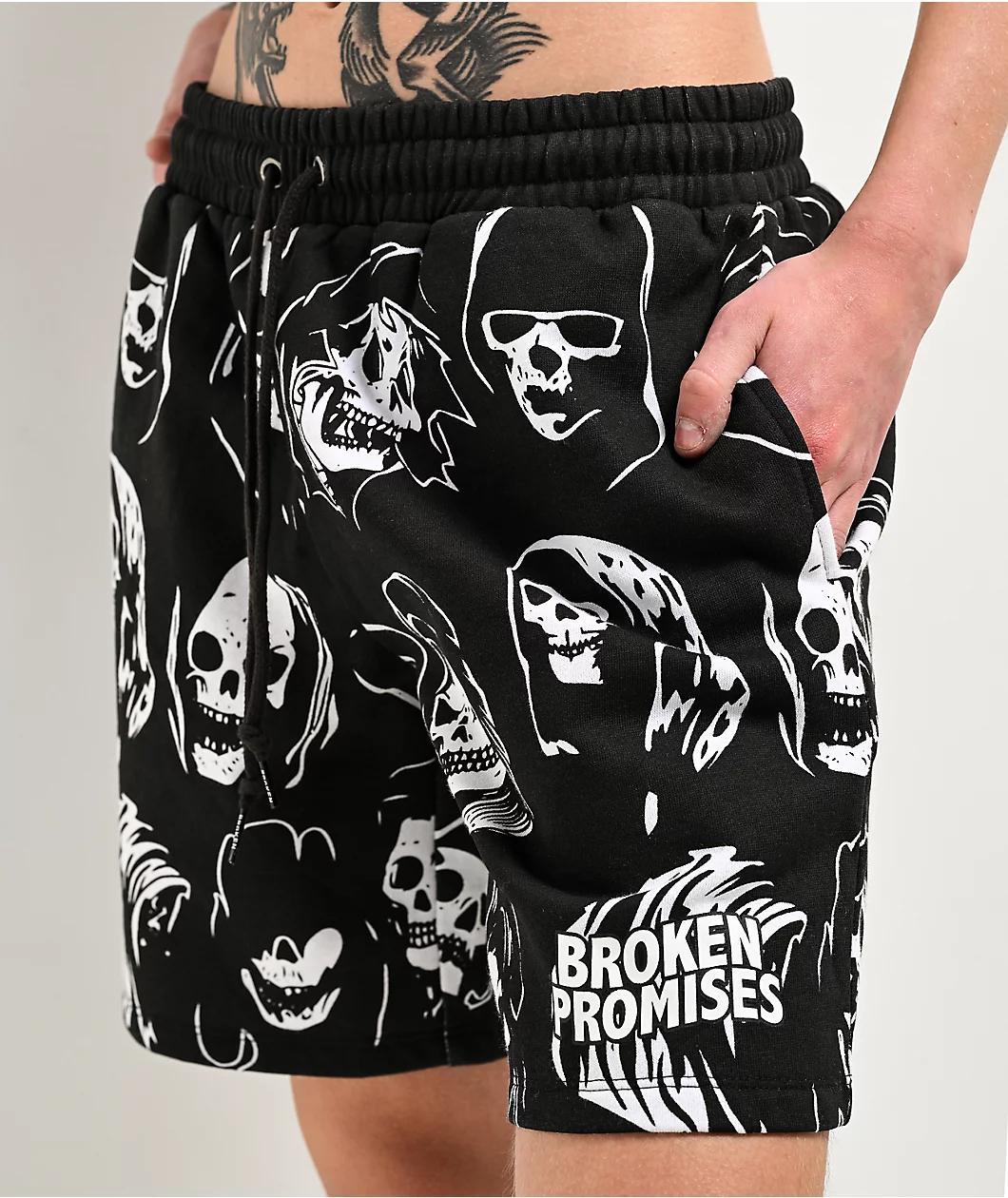 Broken Promises Reaper Guide Black Sweat Shorts Product Image