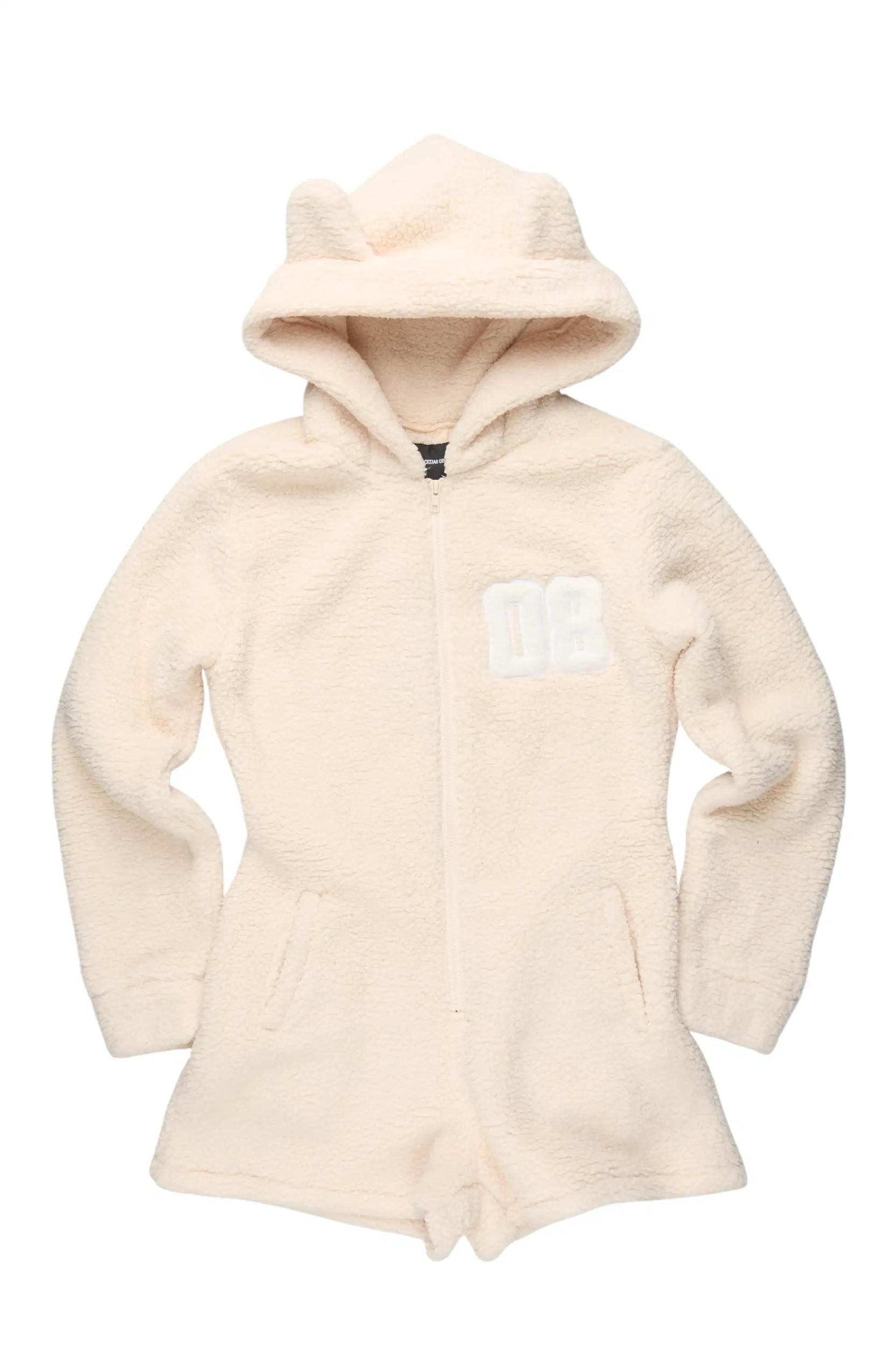 Shanakia Beige Sherpa Romper Female Product Image