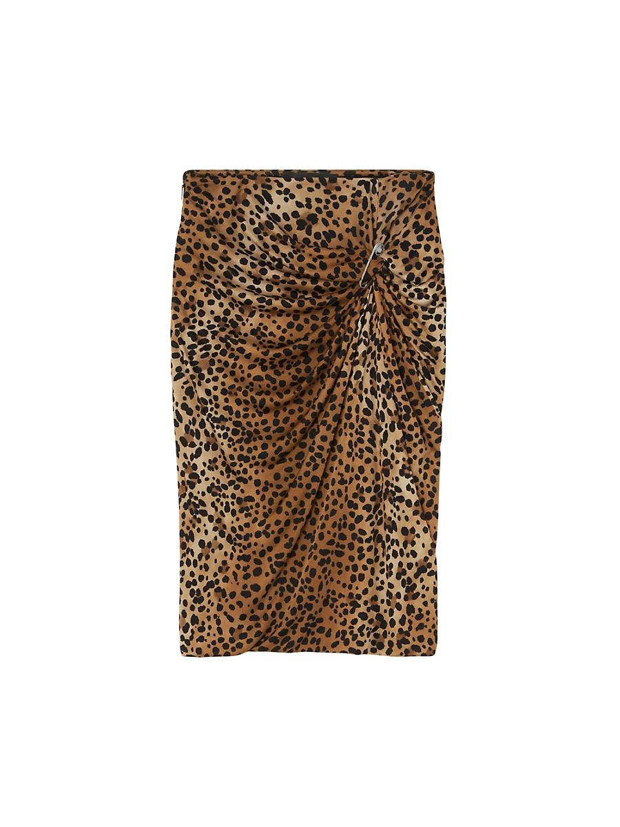 Womens Leopard Liquid Jersey Skirt Product Image
