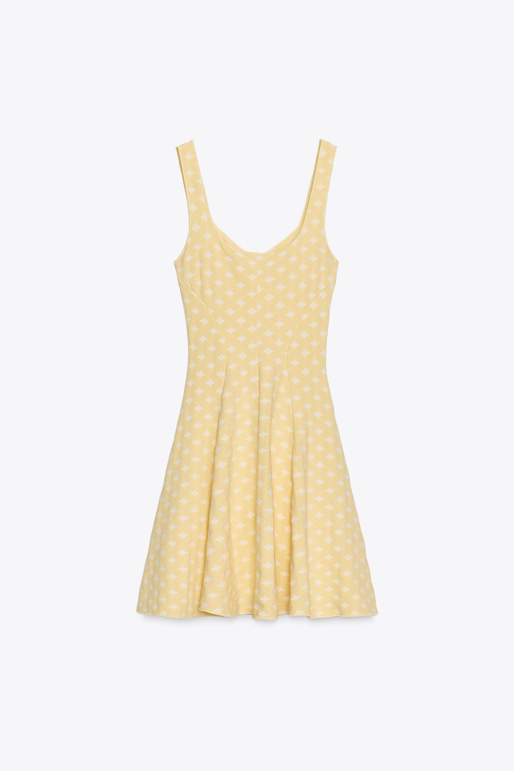 JACQUARD STRETCH SKATER DRESS Product Image