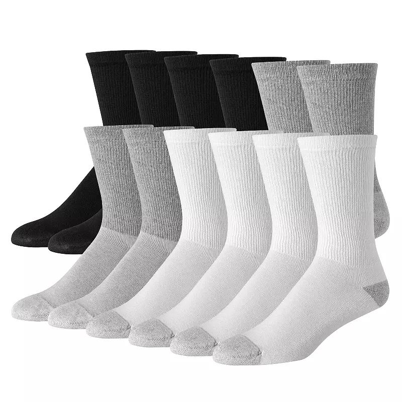 Men's Hanes® 12 Pack Ultimate Soft & Durable Crew Socks,  Product Image