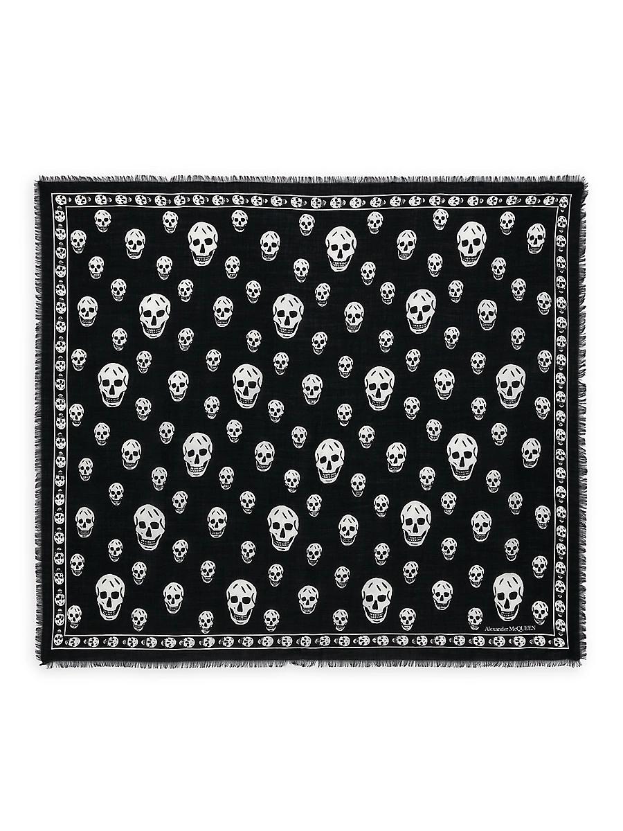 Womens Skull Silk Chiffon Scarf Product Image
