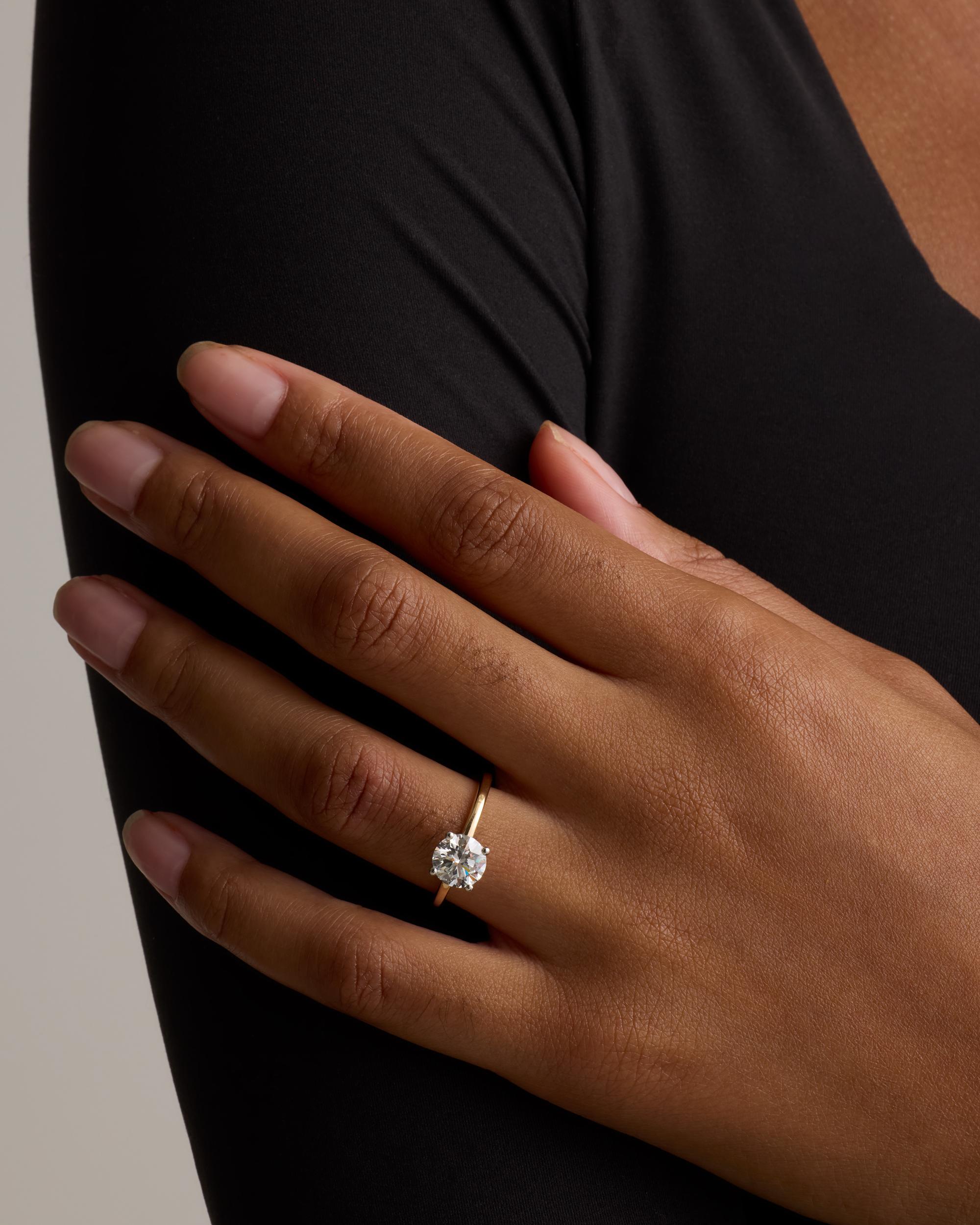 Quince | Women's Lab Grown Diamond Round Petite Hidden Halo Engagement Ring Product Image