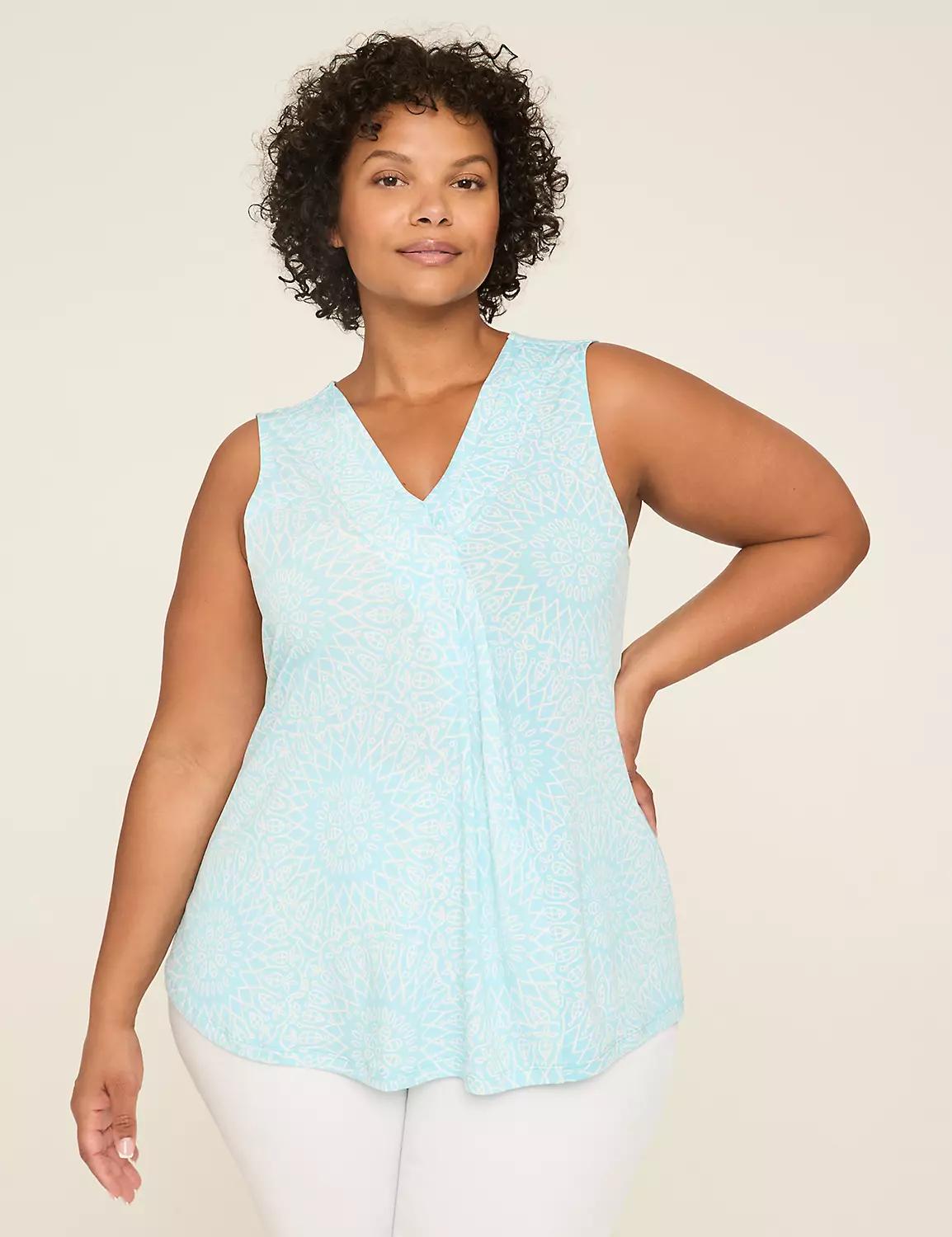 Swing Sleeveless Pleat-Front Top Product Image