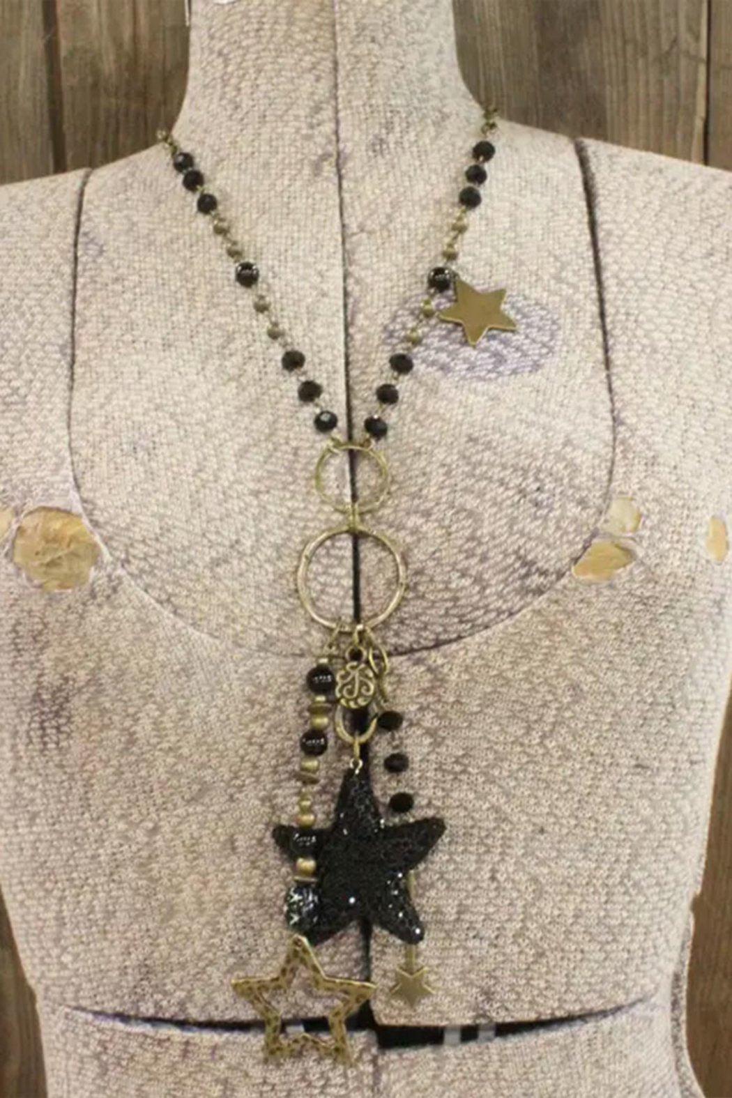 Black As the Night Sky Star Necklace Product Image