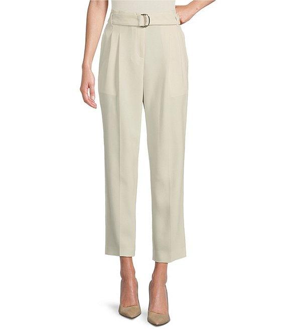BOSS by Hugo Boss Tapiah Woven Pleated front Tapered Leg Cropped Trouser Product Image