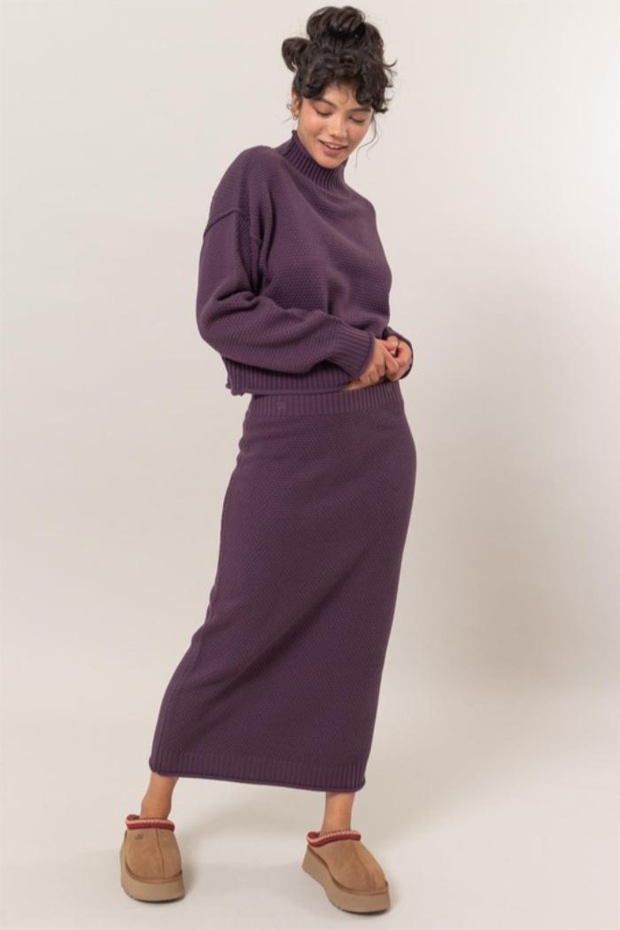 Sweater Knit Midi Skirt Product Image