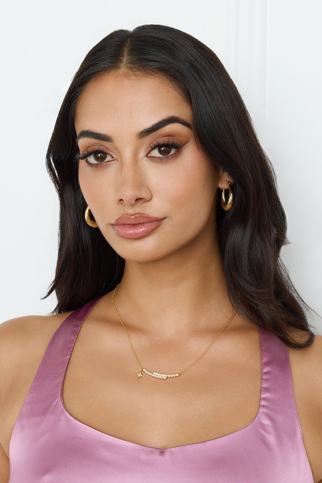 18k Gold Plated Star Landing Necklace Gold Product Image