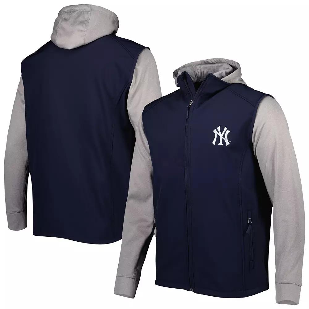 Men's Dunbrooke Navy/Heather Gray New York Yankees Alpha Full-Zip Jacket, Size: Small, Blue Product Image