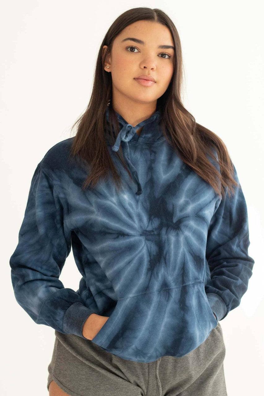 Navy Tie Dye Hoodie Product Image