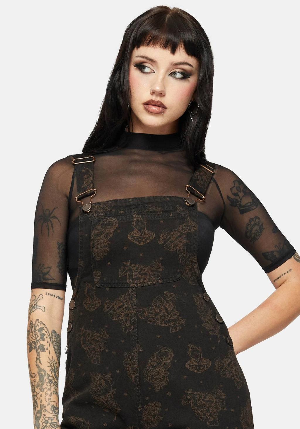 Hexborn Baba Yaga Printed Denim Dungarees Product Image