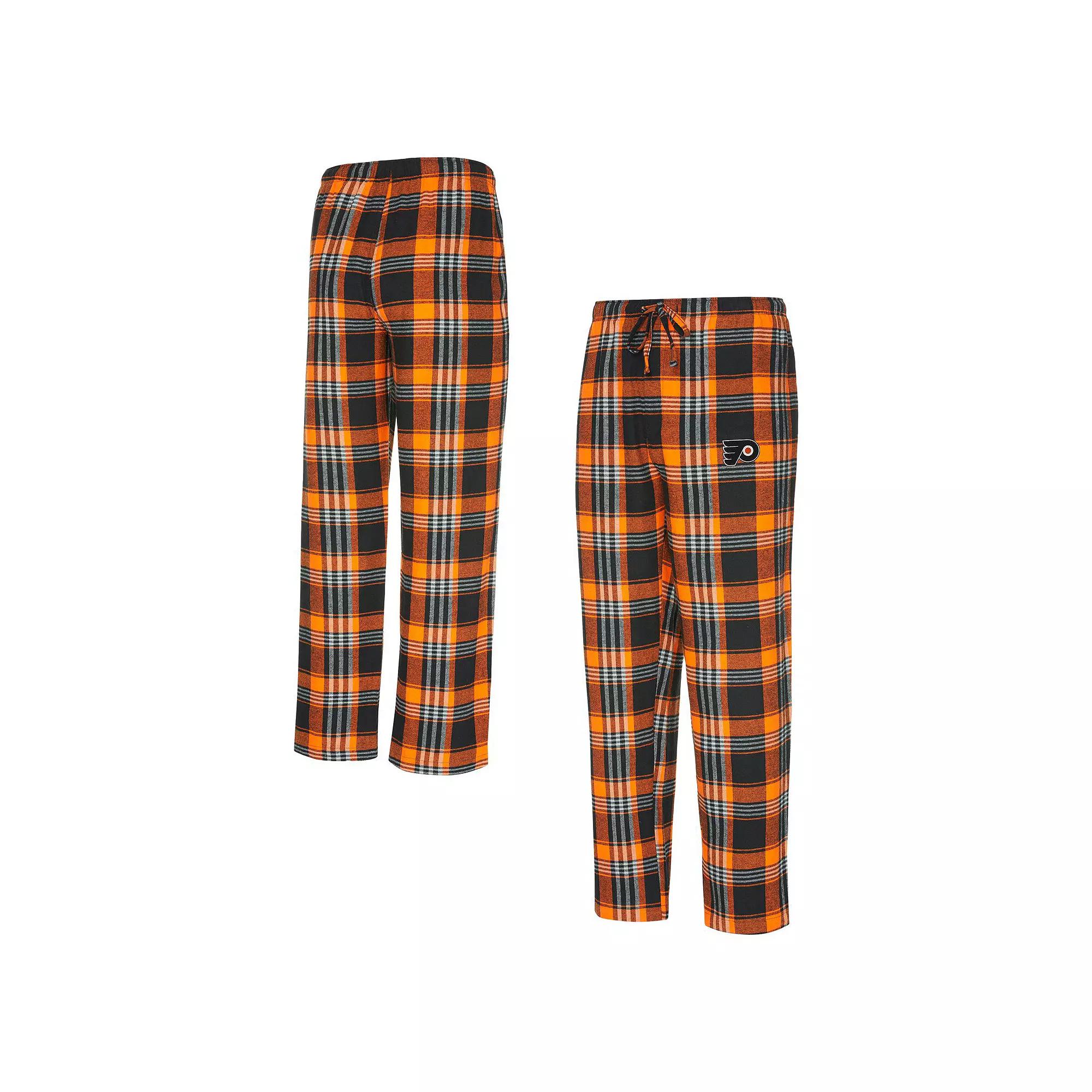 Men's Concepts Sport Orange/Black Philadelphia Flyers Region Flannel Sleep Pants,  Product Image