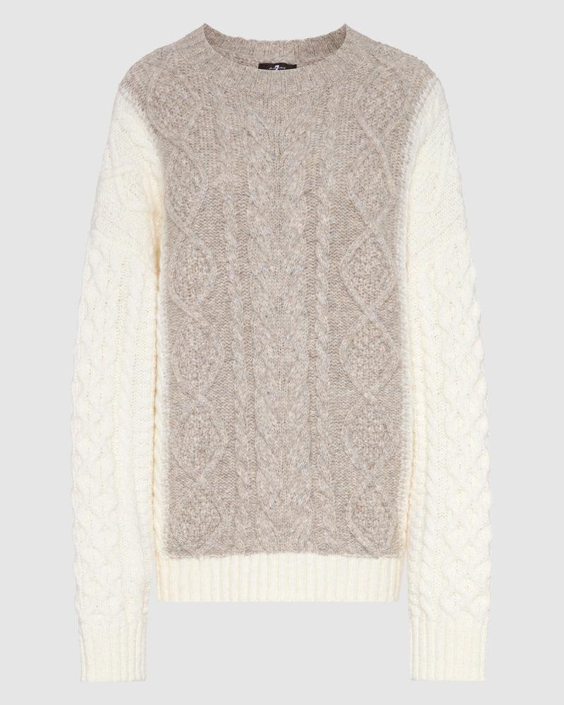 Wool Mock Neck Cable Pullover Product Image