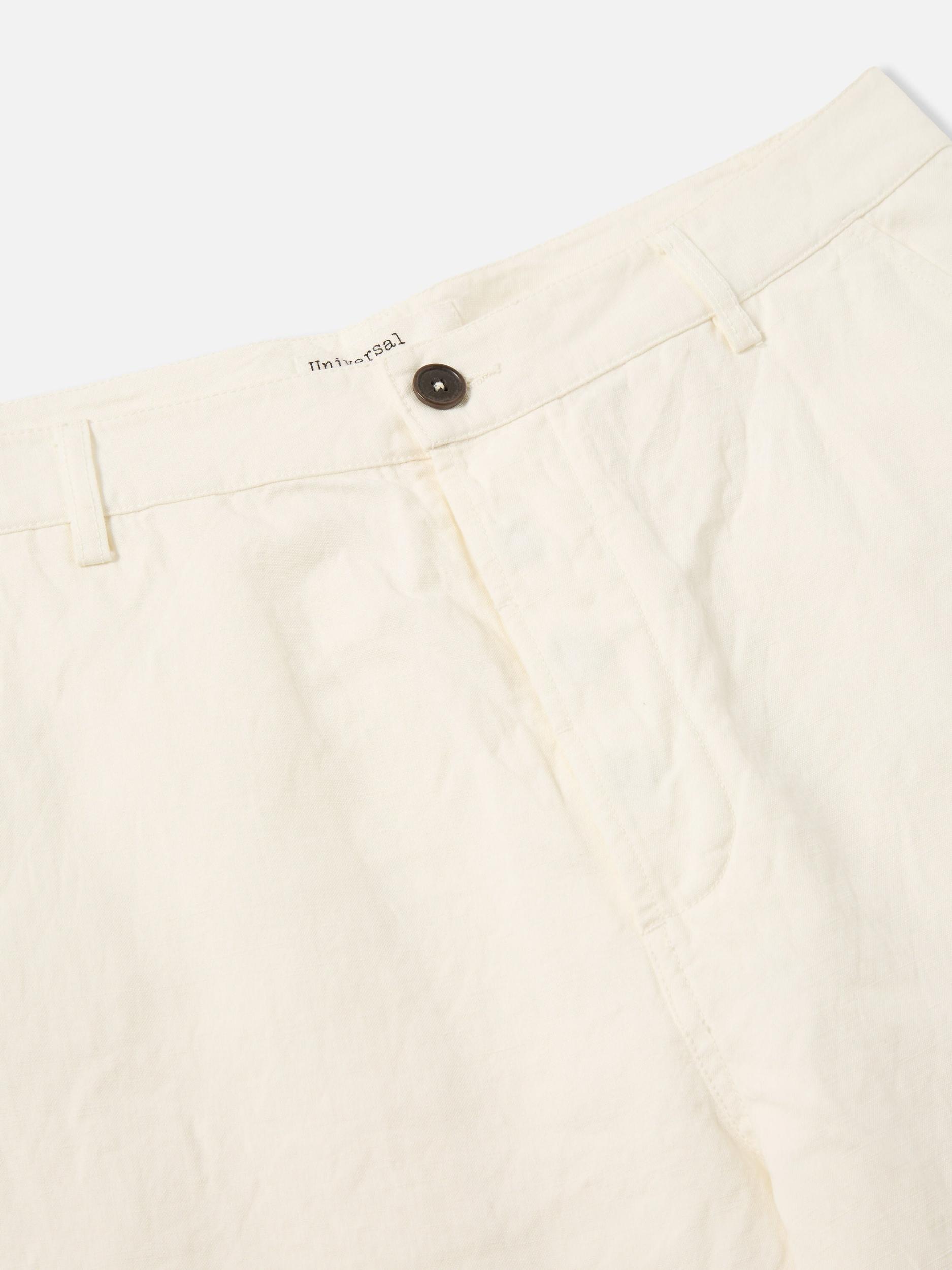 Ecru Slub Linen Weave Military Chino Product Image