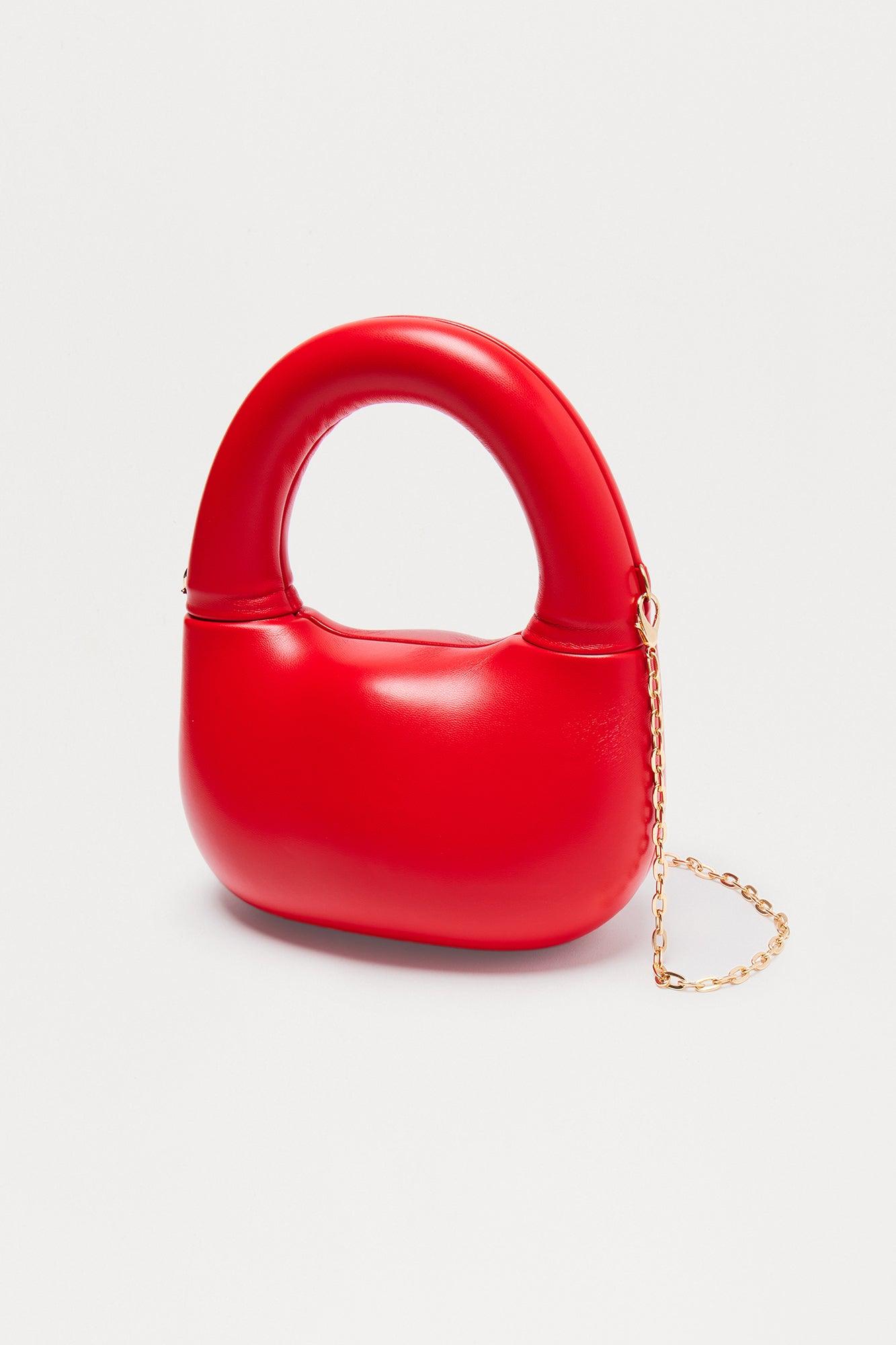 Right Here Faux Leather Clutch - Red Female Product Image