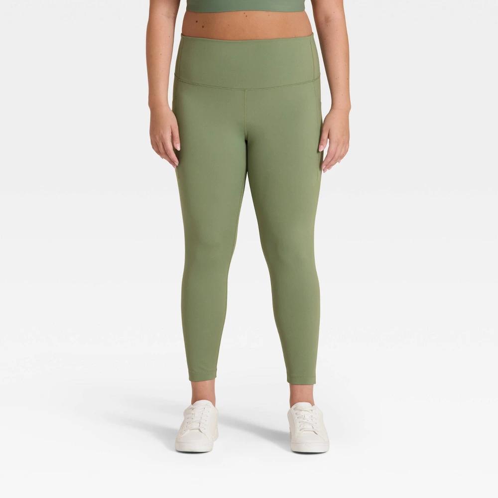 Women's Dynamic Flex High-Rise Pocketed 7/8 Leggings - All In Motion™ Green XXL Product Image
