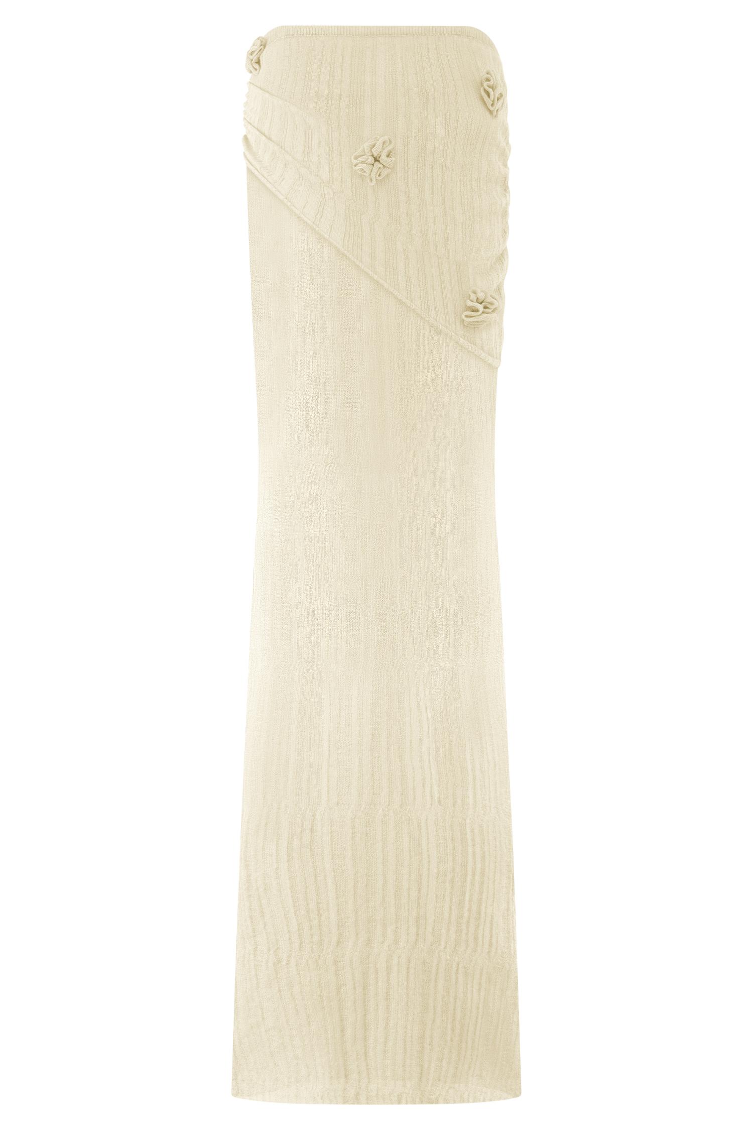 Orianna Orchid Knit Maxi Skirt - Ivory Product Image