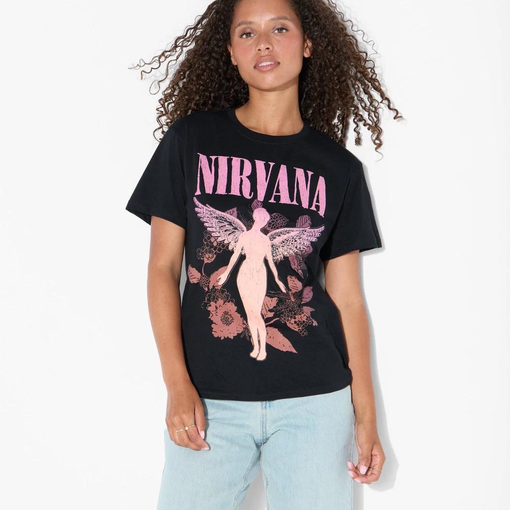 Women's Nirvana in Utero Short Sleeve Graphic T-Shirt - Black 1X Product Image